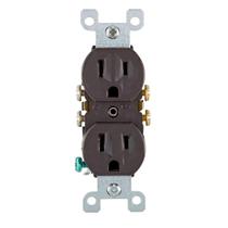 Receptáculo Duplex Leviton 15A 125V Residencial Grade Marrom