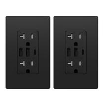 Receptáculos de saída USB ELEGRP, 3 portas, 30 W, 6,0 A, 15 A, tipo C, pacote com 2