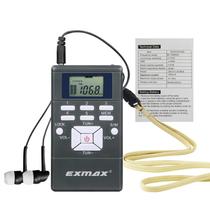 Receptor de Rádio FM EXMAX E108 Sem Fio Estéreo com Fones de Ouvido - Cinza