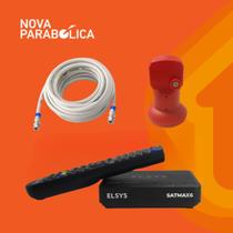 RECEPTOR DE TV VIA SATÉLITE SATMAX 6 + LNBF SIMPLES + CABO 15mts