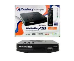 Receptor Digital Century Midiabox B7 HDTV Satélite H.265 Anatel HDMI Regional