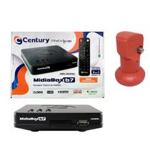 Receptor Digital de Satélite Century Midiabox B7 + Lnbf Ku Simples