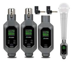 Receptor E Transmissor Conversor Microfone Xlr Sem Fio 2 Mic Receptor E Transmissor Conversor Microfone Xlr Sem Fio 2 Mic