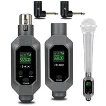 Receptor E Transmissor Conversor Microfone Xlr Sem Fio 2 Mic