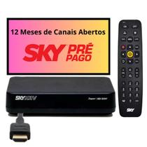 Receptor SKY Pre Pago HD com 12 Meses de Canais Abertos