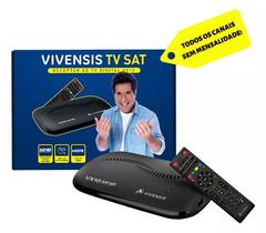 Receptor Vivensis VX10 Nova Parabolica TV Sem Mensalidade antena OI SKY Claro Vivo Cor Preto