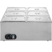 Réchaud aquecido 6 Cubas inox 7L 110v 220v Zepper ZPRC06