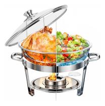 Rechaud Banho Maria 5l Inox Redondo Suporte De Tampa Buffet Rechaud Banho Maria 5l Inox Redondo Suporte De Tampa Buffet