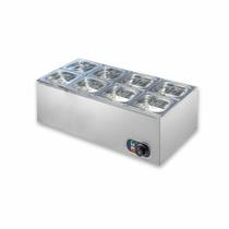 Rechaud Banho Maria 8 Cubas 1/6 Em Inox Retangular Zprc08