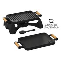 Rechaud Bifeteira Álcool 93725LB Ferro Fundido Dupla Face para Cozinhar em Fogão Gás Elétrico