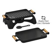 Rechaud Bifeteira Álcool Dupla Face De Ferro Fundido 23x28cm