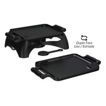 Rechaud Bifeteira Dupla Face 23 x 28cm Alça Silicone Preto