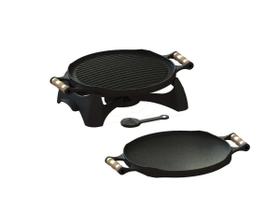 Rechaud Bifeteira Redondo Dupla Face Ferro Fundido 33cm Rechaud Bifeteira Redondo Dupla Face Ferro Fundido 33cm