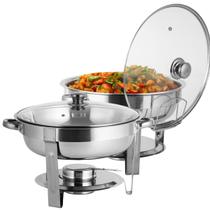 Rechaud Buffet Banho Maria 1 Cubas Redondo Festas Churrasco Prático