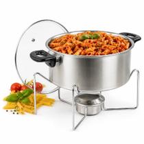Rechaud buffet completo 5l panela antiaderente aluminio tampa vidro fogareiro suporte festas eventos Rechaud buffet completo 5l panela antiaderente aluminio tampa vidro fogareiro suporte festas eventos