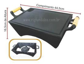 Rechaud De Ferro Fundido 25x35 Cm Alça Madeira - RIG