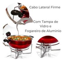 Rechaud De Mesa Festas Redondo Alumínio 6,5 L Vermelho Rechaud De Mesa Festas Redondo Alumínio 6,5 L Vermelho