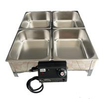 Rechaud eletrico 220v 20kg 4 cubas - Capital equipamentos inox