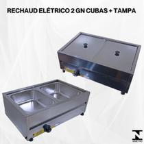 Rechaud elétrico de mesa banho maria 2 cubas 10 kg - YRON MAQ Rechaud elétrico de mesa banho maria 2 cubas 10 kg - YRON MAQ