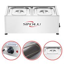 Rechaud Elétrico Inox Buffet Mesa Quente Térmico 2 Cubas Banho Maria Restaurante Self Service Comida