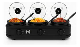 Rechaud Eletrico Triplo Buffet 3 Panelas Preto 127v - Cooker 127v