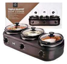 Rechaud Elétrico Triplo Buffet Member's Mark - Preto - 110v