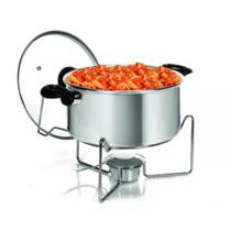 Rechaud Fogareiro Panela de Alumínio Redonda P/ Buffet Festas Mantem Comida Aquecida 5 Litros
