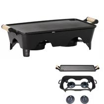 Rechaud Grande Chapa Lisa a Alcool em Ferro Fundido 2 Chamas