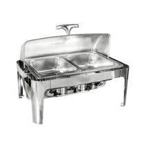 Rechaud inox 2 cubas 13 Litros banho maria tampa giratória basculante Richoa Rechaud inox 2 cubas 13 Litros banho maria tampa giratória basculante Richoa