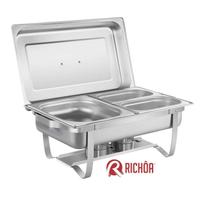 Rechaud Inox 3 Cubas 9 Litros 1/2 E 1/4 65mm Original Richoa