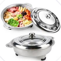 Rechaud Inox Leve Travessa Com Tampa Transparente Buffet REDONDO