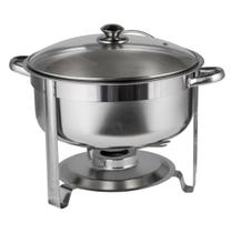 Rechaud Inox redondo 7,5 litros tampa de vidro banho-maria Rechaud Inox redondo 7,5 litros tampa de vidro banho-maria