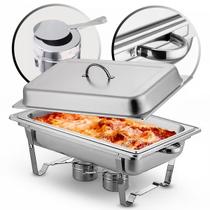 Rechaud Inox Retangular 11 Litros Cuba 1/1 GN Banho Maria