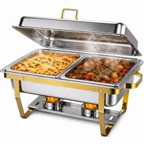 Rechaud Inox Retangular Banho Maria Cuba 11L Buffet Festa Aço Inoxidável Self Service GN 1/2 Rechaud Inox Retangular Banho Maria Cuba 11L Buffet Festa Aço Inoxidável Self Service GN 1/2