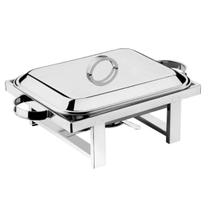 Rechaud Médio com Tampa 2,5L Inox Buffet Restaurante Hotel Zanella Queimador Inferior Rechaud Médio com Tampa 2,5L Inox Buffet Restaurante Hotel Zanella Queimador Inferior