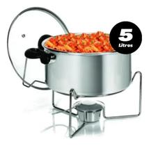 Rechaud Panela De Alumínio Para Buffet Festas Com Tampa 5 L