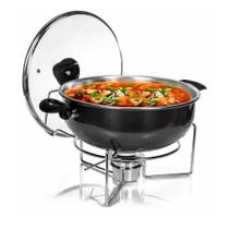 Rechaud Preto A álcool Com Tampa De Vidro 6,5l Rechaud Preto A álcool Com Tampa De Vidro 6,5l