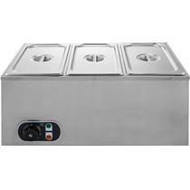 Rechaud Quente 3 Cubas 1/3 Aço Inox Zepper ZPRC03