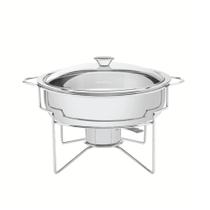 Rechaud Redondo 4,3 L em Aço Inox Banho Maria com Suporte para Tampa e Fogareiro Tramontina 61041/200