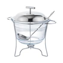 Rechaud redondo 4l com concha vidro em inox mimo style Rechaud redondo 4l com concha vidro em inox mimo style