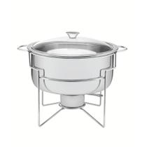 Rechaud Redondo 7 L em Aço Inox Banho Maria com Suporte para Tampa e Fogareiro Tramontina 61042/200