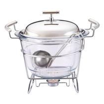 Rechaud redondo com tampa em aço inox Fracalanza Chambord 4 litros: Elegância e versatilidade para servir