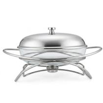 Rechaud Redondo de Aço Inox e Vidro Temperado 2,5 Litros 5 Peças Regent Saldão Rechaud Redondo de Aço Inox e Vidro Temperado 2,5 Litros 5 Peças Regent Saldão
