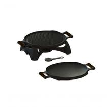 Rechaud Redondo Dupla Face Ferro Alça Silicone Preta.