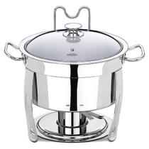 Rechaud Redondo Savoy 8 Brinox Litros com 6 Peças em Aço Inox Rechaud Redondo Savoy 8 Brinox Litros com 6 Peças em Aço Inox