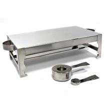 Rechaud Retangular 23x40 cm em Aço Inox Allissan Inox