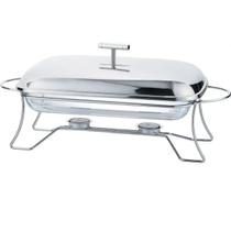 Rechaud retangular 3l vidro com inox mimo style