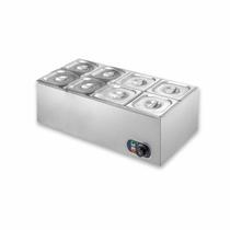 Rechaud Retangular 8 Cubas 1/6 Em Inox Banho Maria Zprc08 Rechaud Retangular 8 Cubas 1/6 Em Inox Banho Maria Zprc08