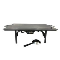 RECHAUD RETANGULAR EM AÇO CINZA COM CHAPA DIFUSORA DE CALOR EM ALUMINIO 50CM x 28CM QUEIMADOR INOX CAPACIDADE 150 ML RECHAUD RETANGULAR EM AÇO CINZA COM CHAPA DIFUSORA DE CALOR EM ALUMINIO 50CM x 28CM QUEIMADOR INOX CAPACIDADE 150 ML