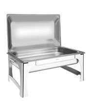 Rechaud retangular em aco inox banho maria tampa removivel cuba 1 1 9 l tramontina